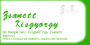 zsanett kisgyorgy business card